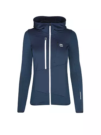 ORTOVOX | Chaqueta polar de mujer Fleece Grid Hoodie | dunkelblau